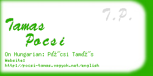 tamas pocsi business card